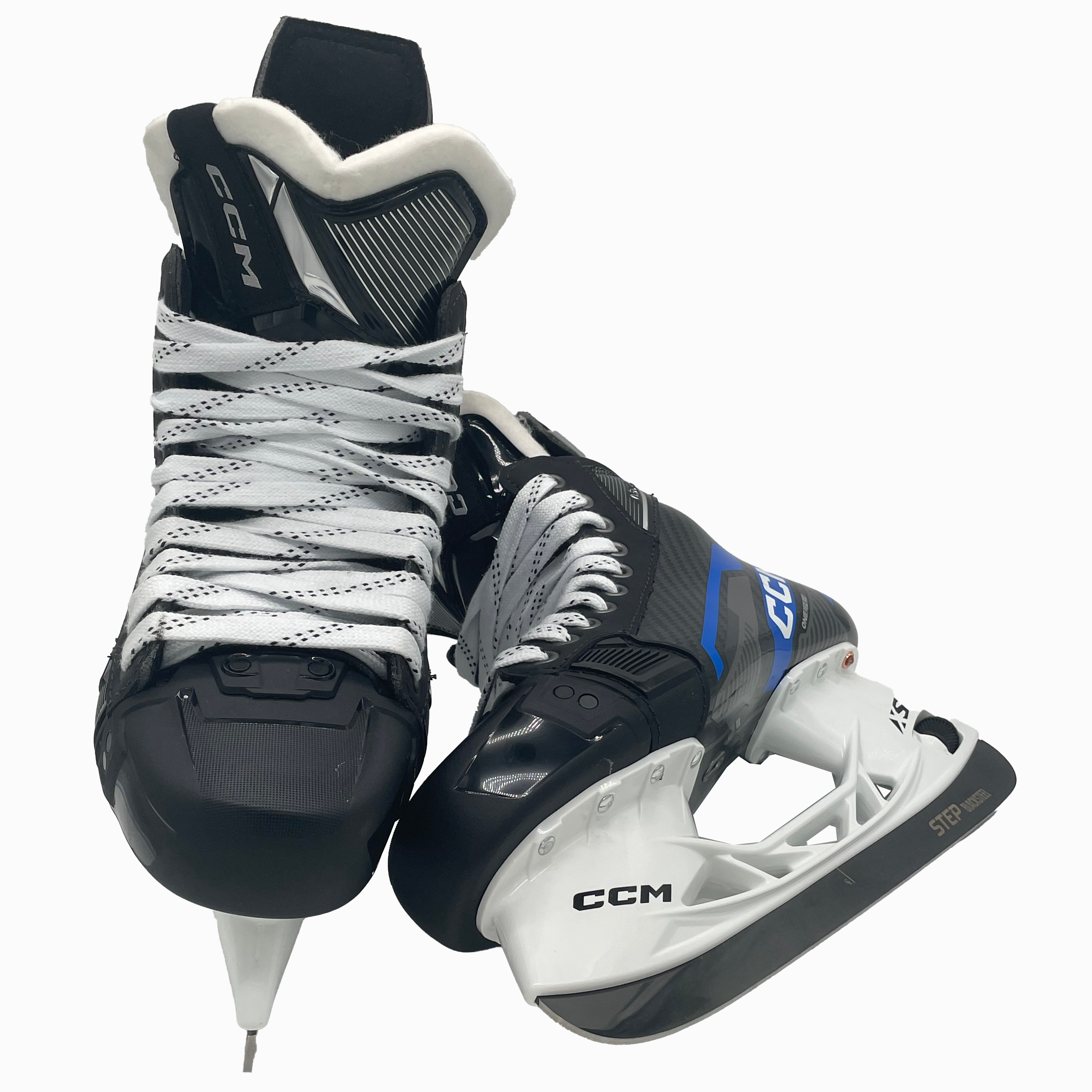 Patins de hockey CCM Tacks AS-V Pro – NCAA Pro Stock – Taille 7,5 (noir/bleu)